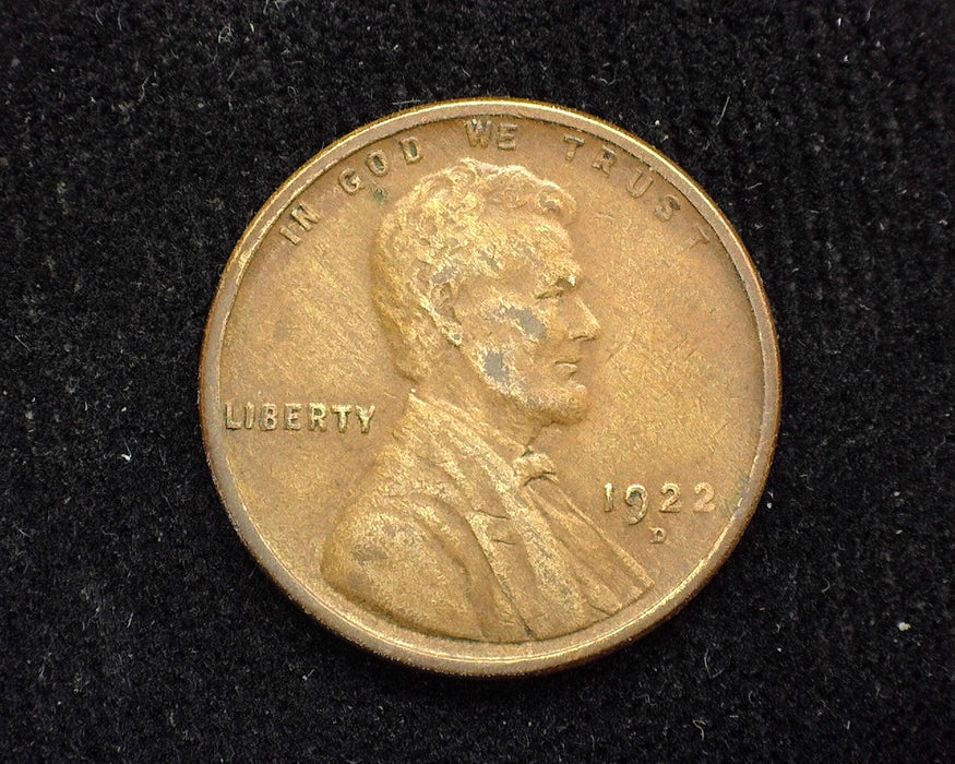 1922 D Lincoln Wheat Penny/Cent VF - US Coin