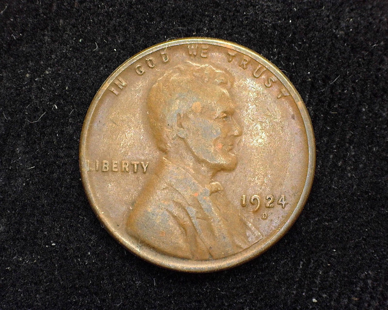 1924 D Lincoln Wheat Penny/Cent F - US Coin