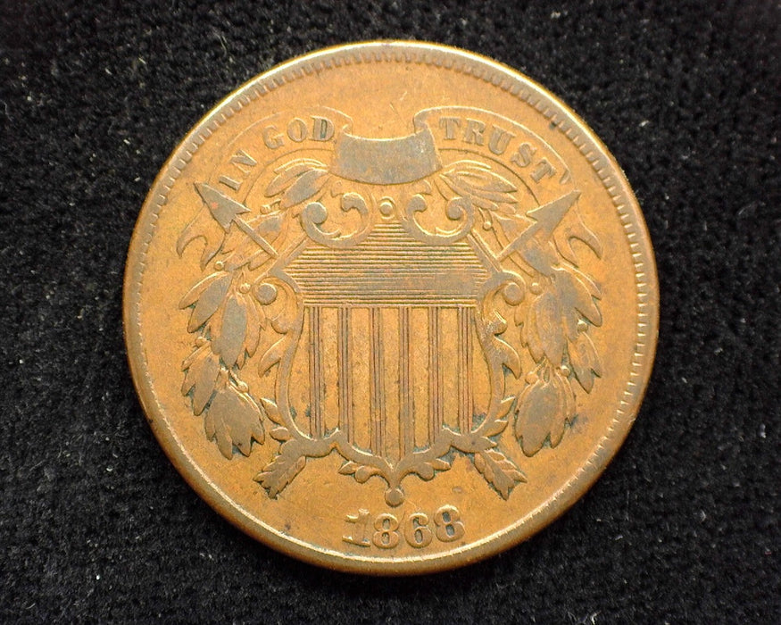 1868 Two Cent Piece F - US Coin