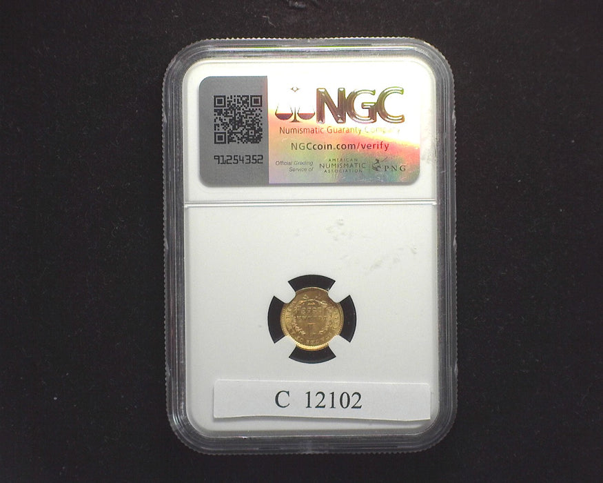 1853 Liberty Head Gold $1 MS 64 NGC - US Coin