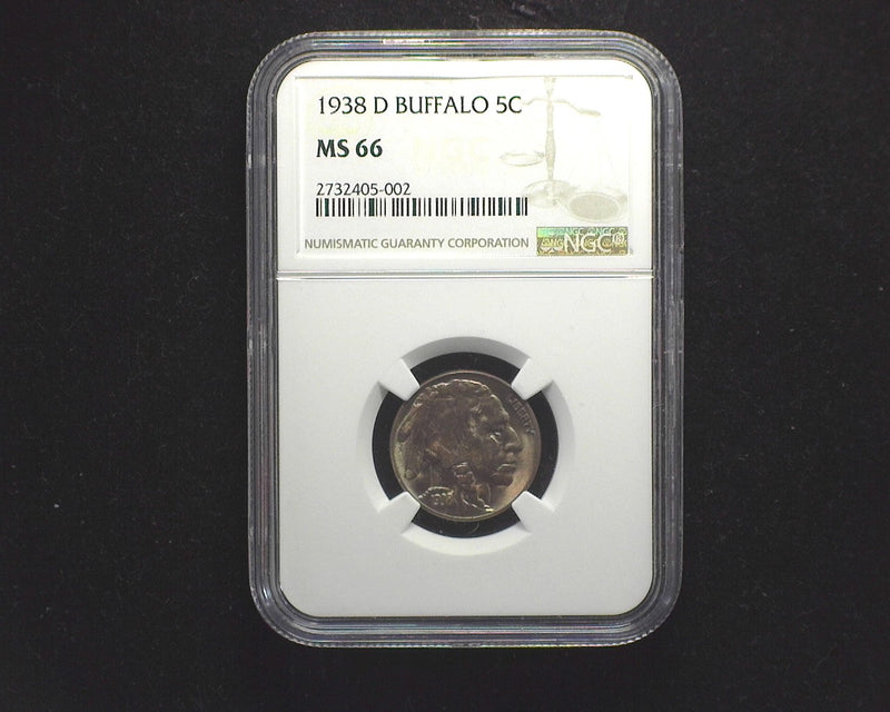 1938 D Buffalo Nickel MS 66 NGC - US Coin