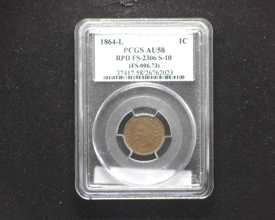 1864 L Indian Head Penny/Cent AU 58 RPD FS-2306 S-10 PCGS - US Coin