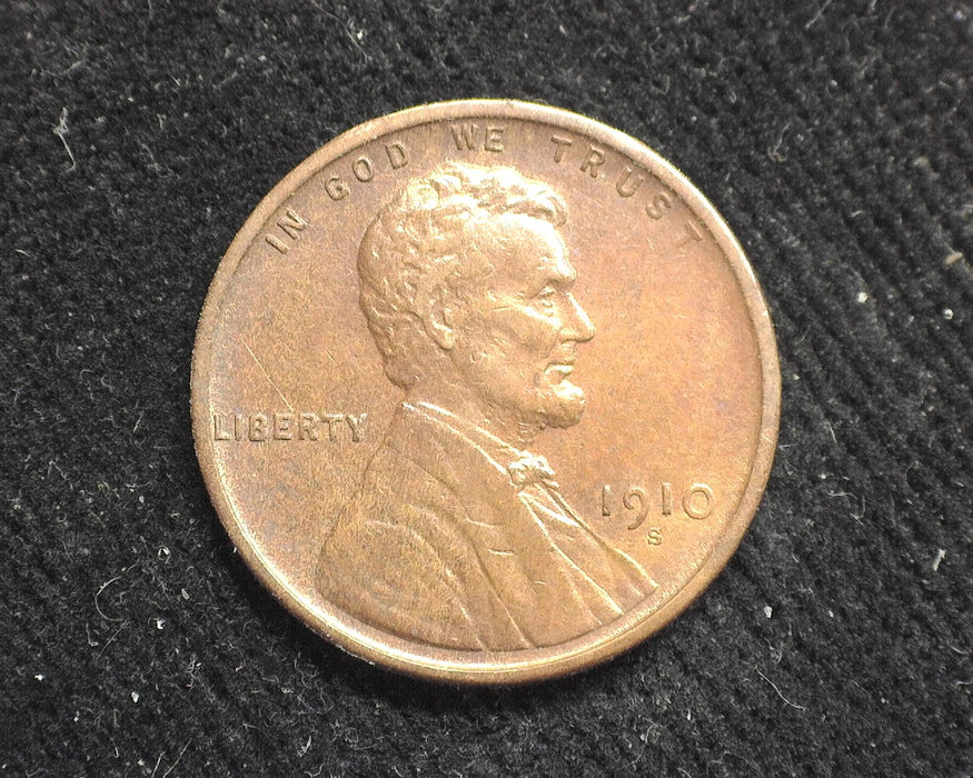 1910 S Lincoln Wheat Penny/Cent AU - US Coin