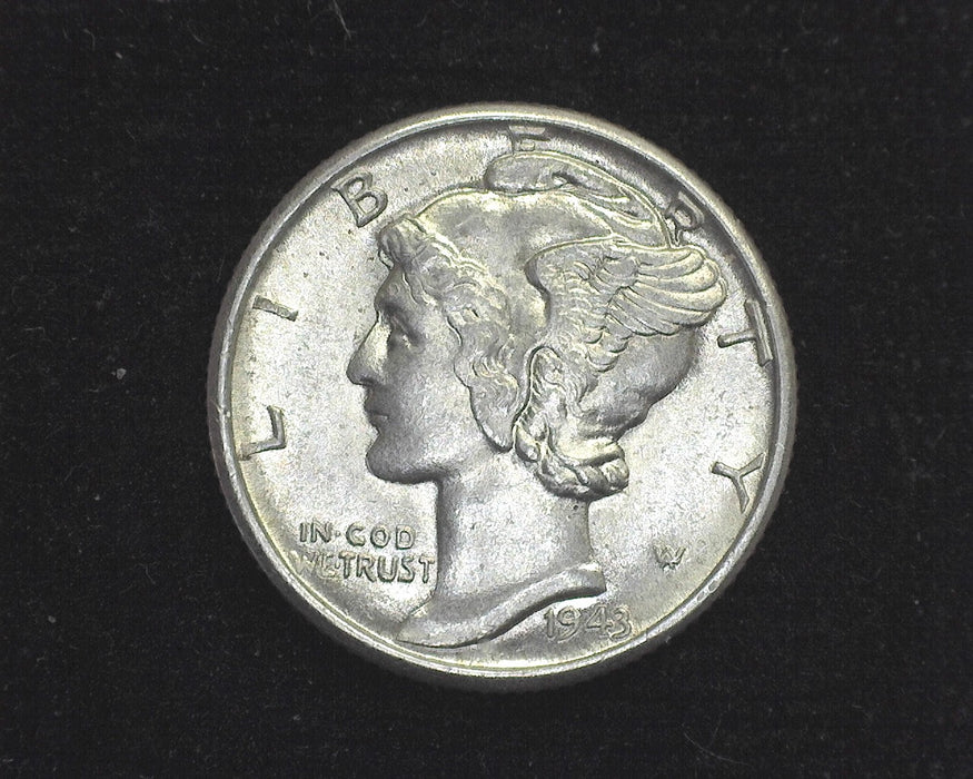 1943 D Mercury Dime BU Choice F.S.B. - US Coin