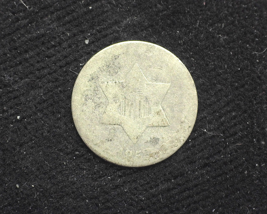1852 Three Cent Silver AG - US Coin