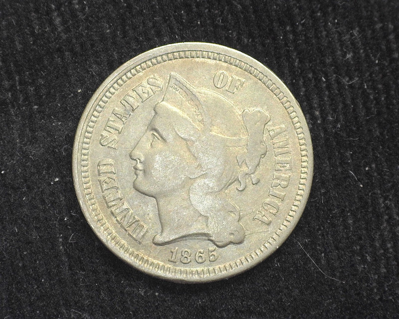 1865 Three Cent Nickel F - US Coin