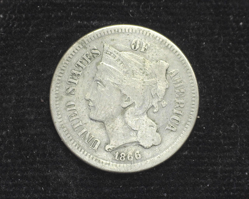 1866 Three Cent Nickel VG - US Coin