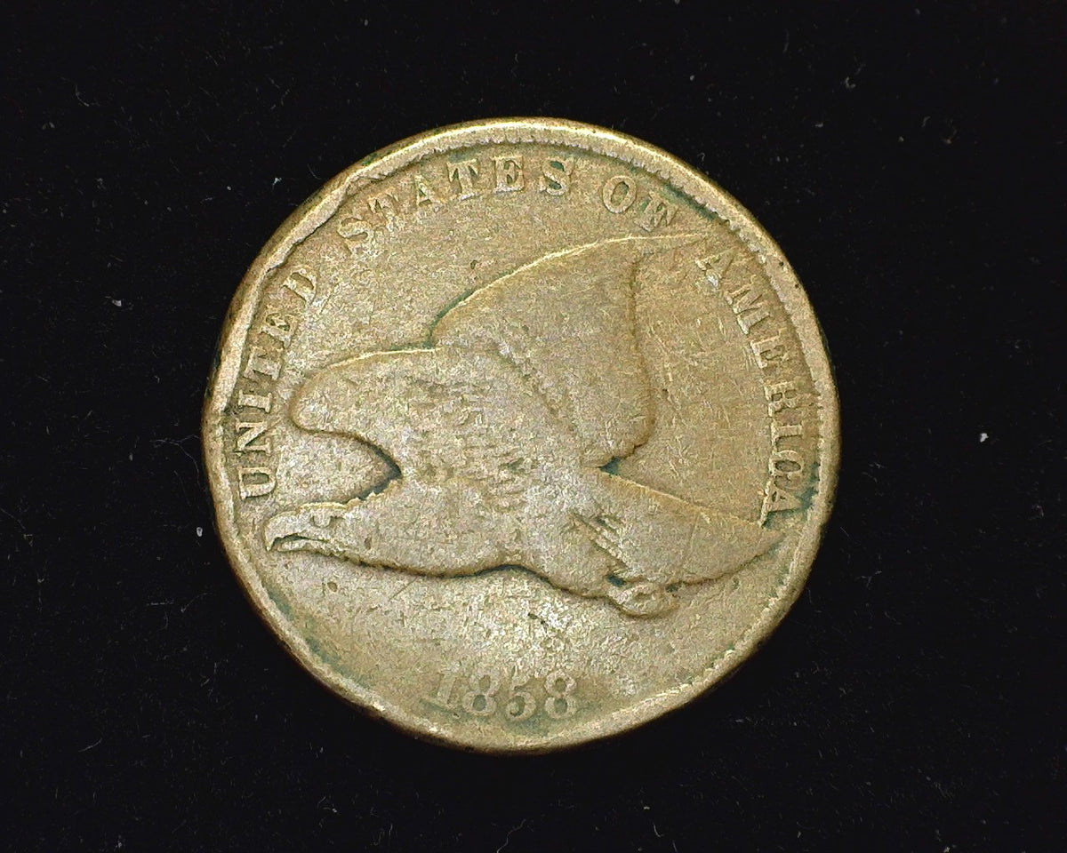 1858 Flying Eagle Penny/Cent VG Small letters, rim damage. - US Coin ...