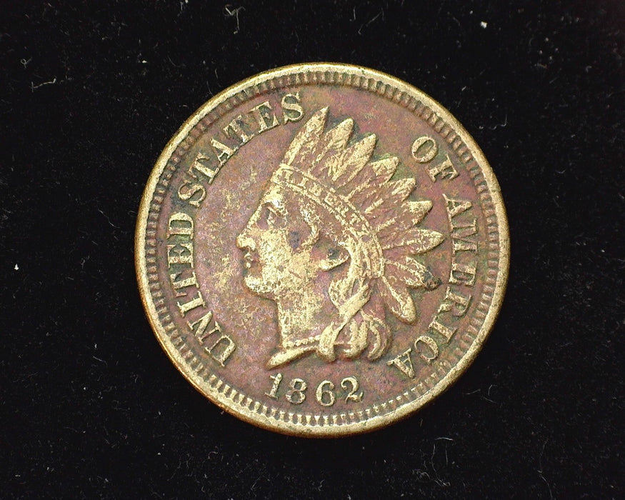 1862 Indian Head Penny/Cent F Corrosion. - US Coin