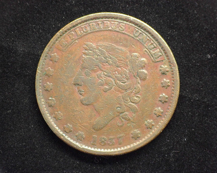 1837 1c Loco Foco Token L-55 HT 63 F - US Coin