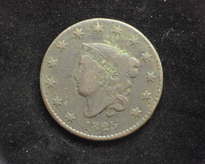 1825 Classic Head Large Cent Environmental damage. F - US Coin