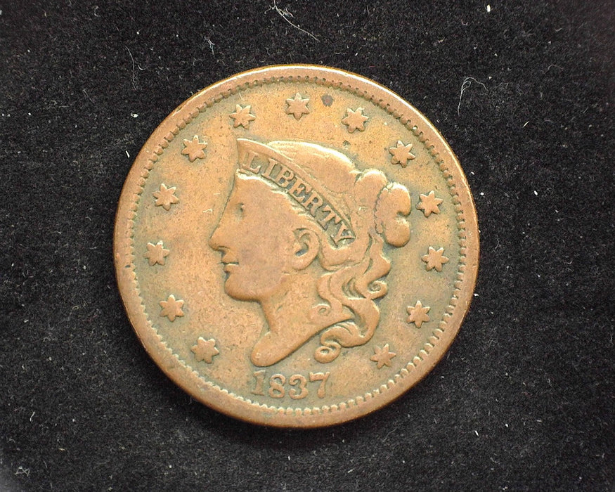 1837 Beaded Large Cent Classic Cent VG - US Coin