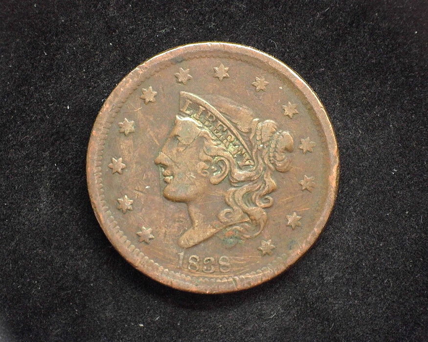 1838 Large Cent Classic Cent F Scratch - US Coin