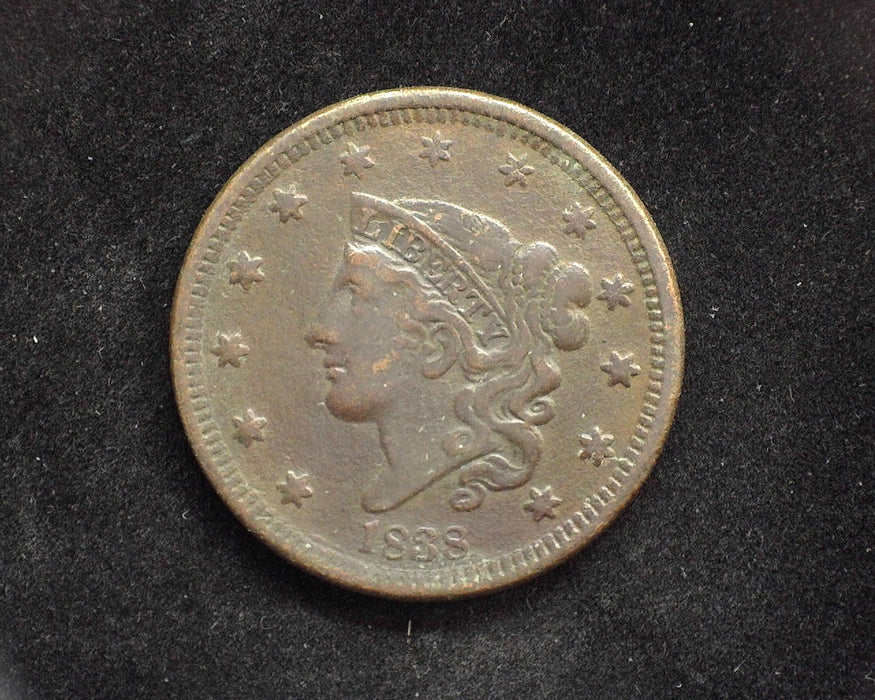 1838 Large Cent Classic Cent F - US Coin