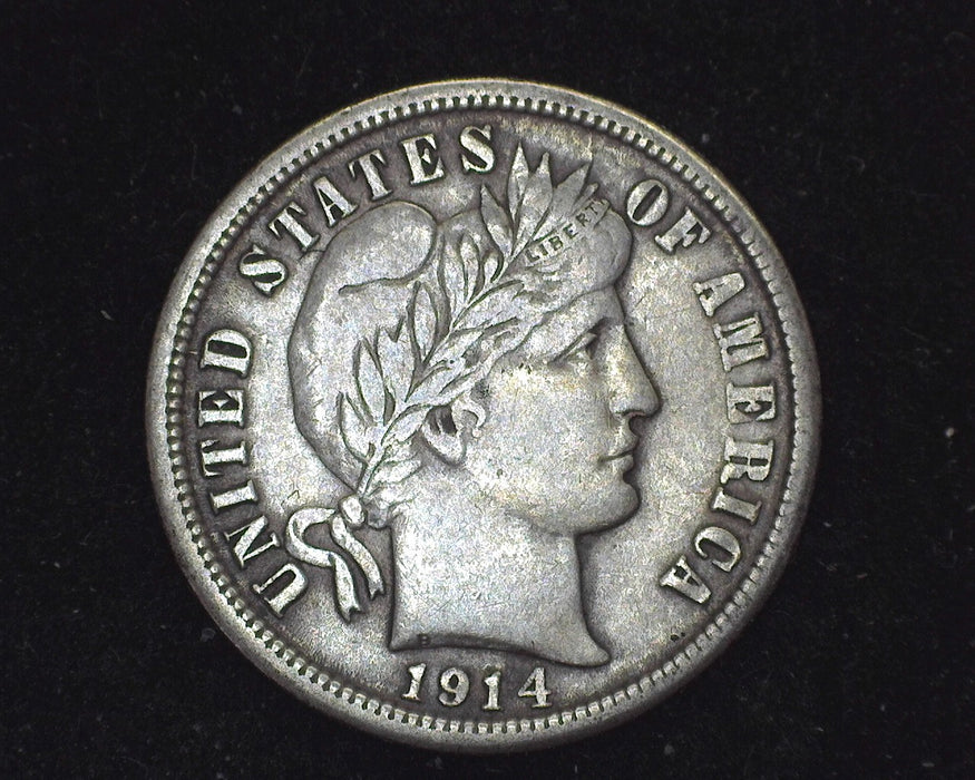 1914 Barber Dime Vf - US Coin