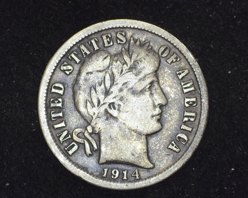 1914 D Barber Dime F - US Coin