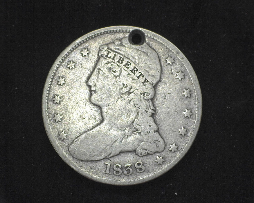 1838 Capped Bust Half Dollar Hole VG - US Coin