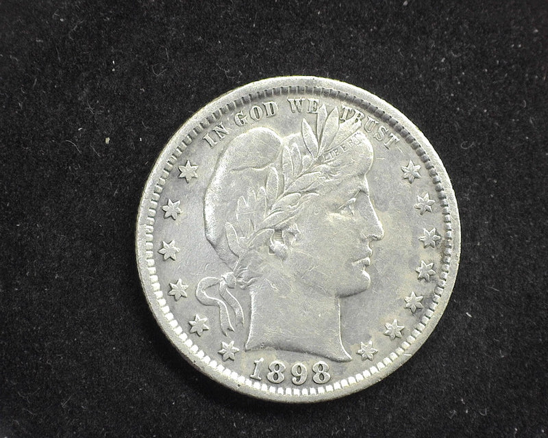 1898 Barber Quarter Cleaned XF - US Coin