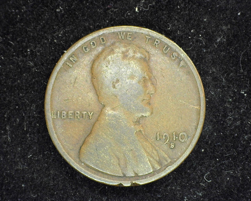 1910 S Lincoln Wheat Penny/Cent VG - US Coin