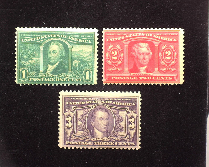#323 - 325 1904 Louisiana Purchase Issue Mint F NH - US Stamp