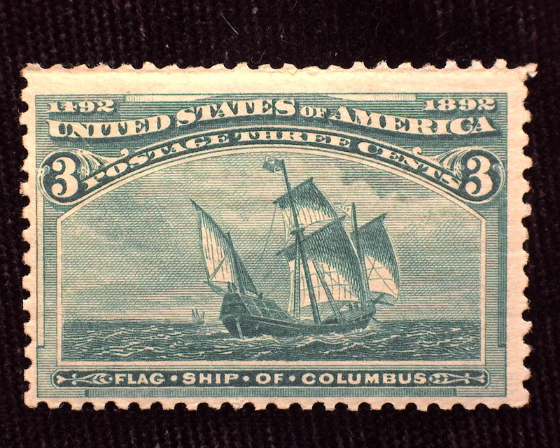 #232 3 Cent Columbian Mint F/VF LH US Stamp
