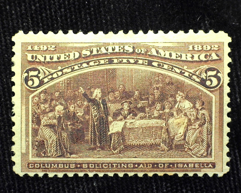 #234 5c Columbian Mint F LH - US Stamp