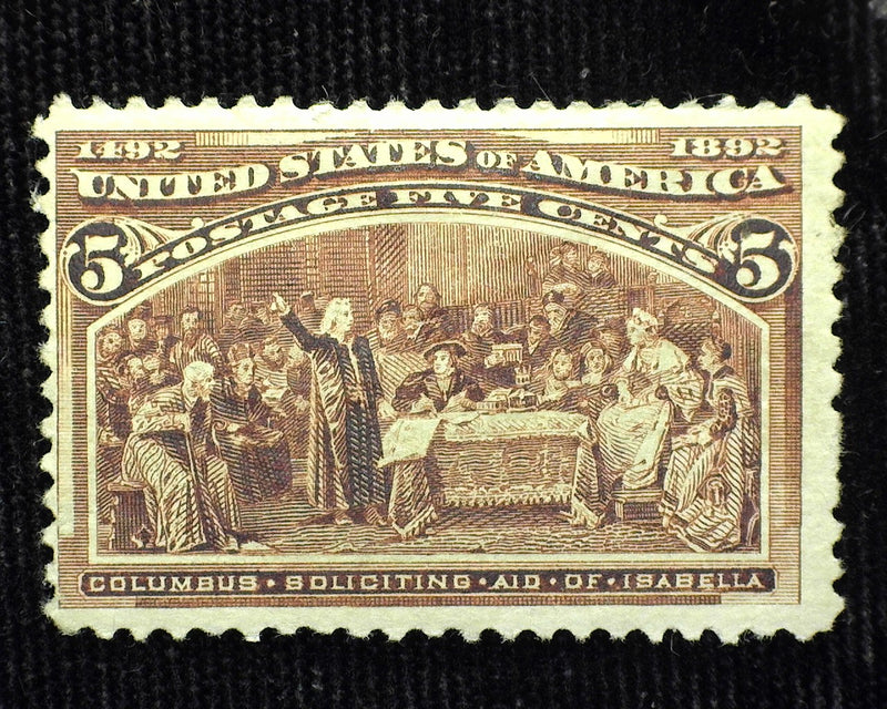 #234 5c Columbian Mint F LH - US Stamp