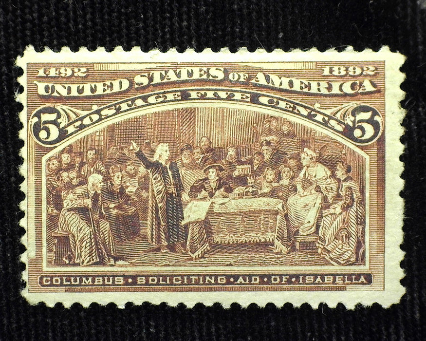 #234 5 Cent Columbian. Mint F LH US Stamp