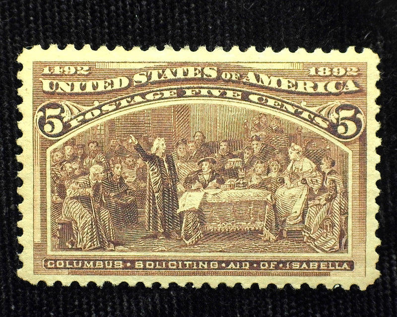 #234 5c Columbian Page adherence. Great eye appeal. Mint XF H - US Stamp
