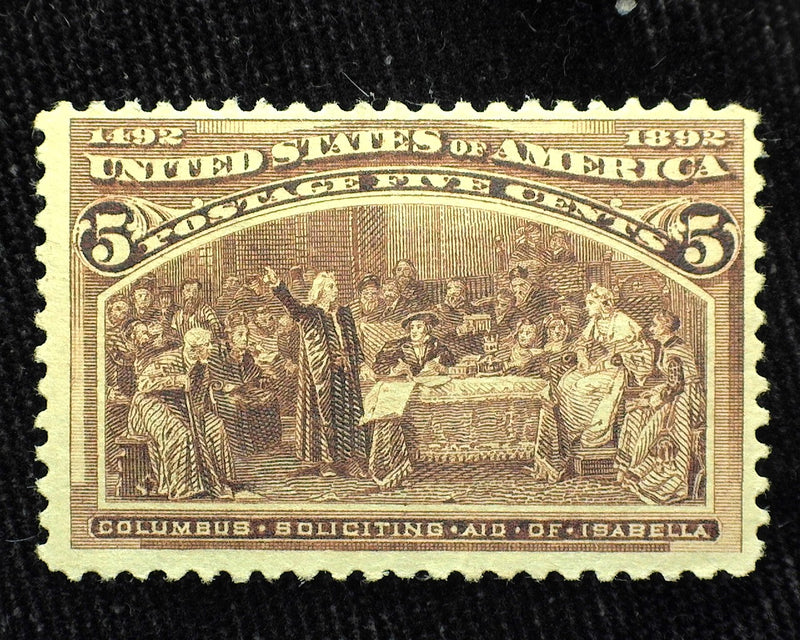 #234 5c Columbian Good color. Mint F/VF H - US Stamp