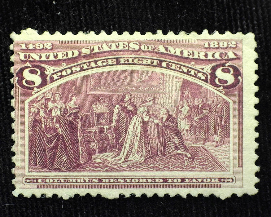 #236 8 Cent Columbian. Good color. Mint F LH US Stamp