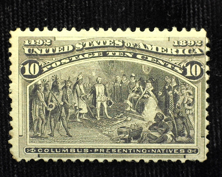 #237 10 Cent Columbian. Good color. Mint F LH US Stamp