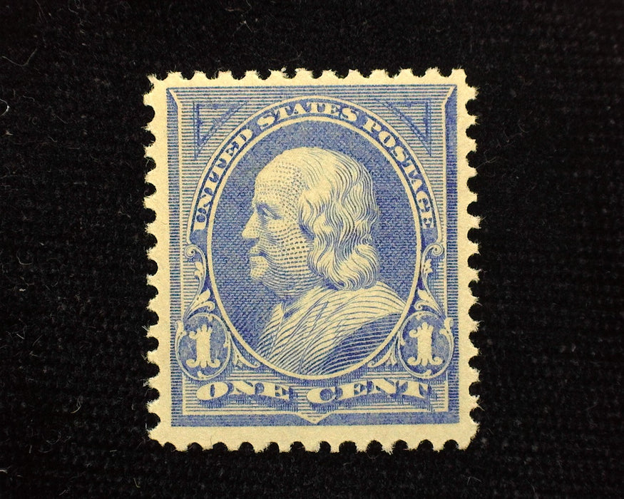 #247 1 Cent Franklin Blue Fresh and choice. Mint Vf/Xf LH US Stamp
