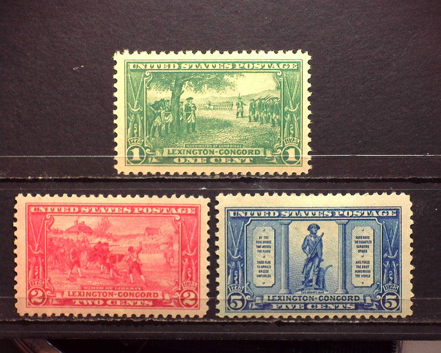 #617-619 Lexington Concord Mint VF H US Stamp