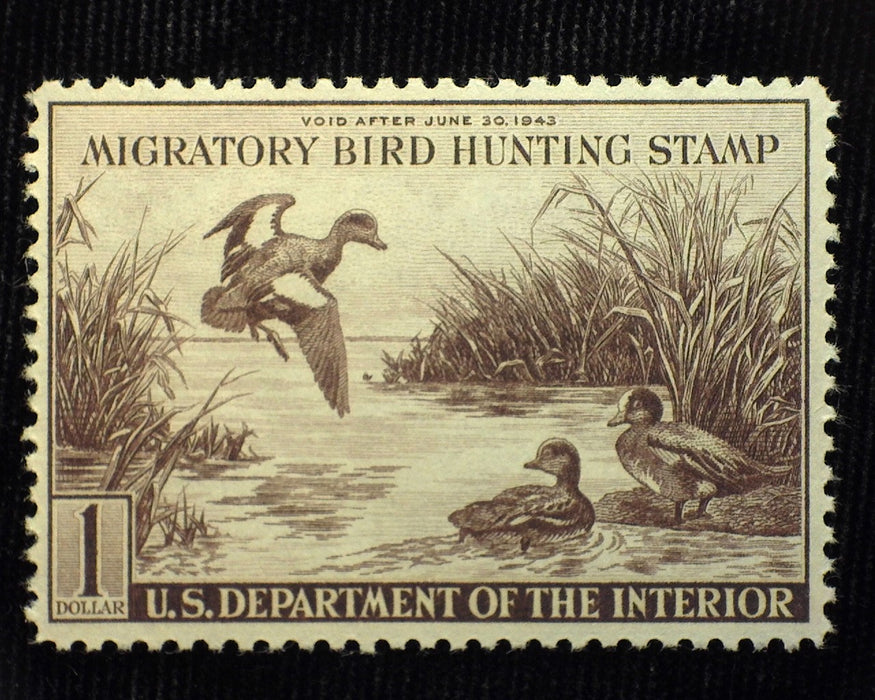#RW9 1 Dollar Hunting Permit Choice. Mint VF/XF NH US Stamp
