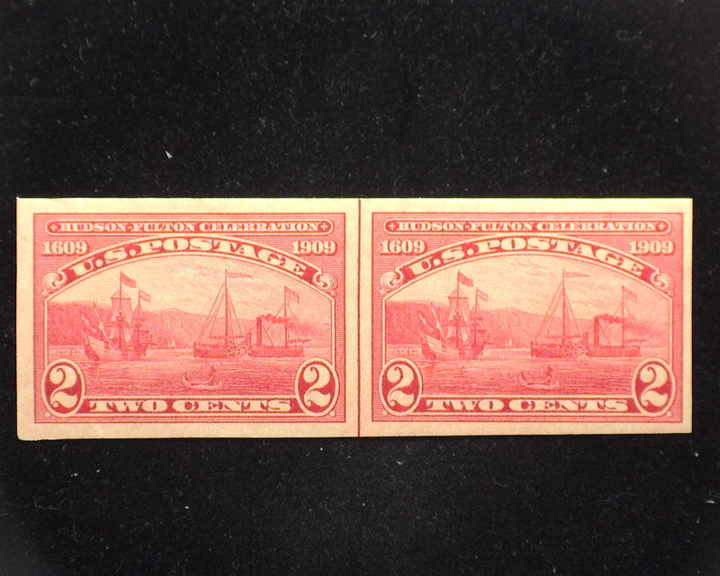 #373 2c Hudson Fulton Imperforate Choice horizontal line pair. Mint Xf NH - US Stamp
