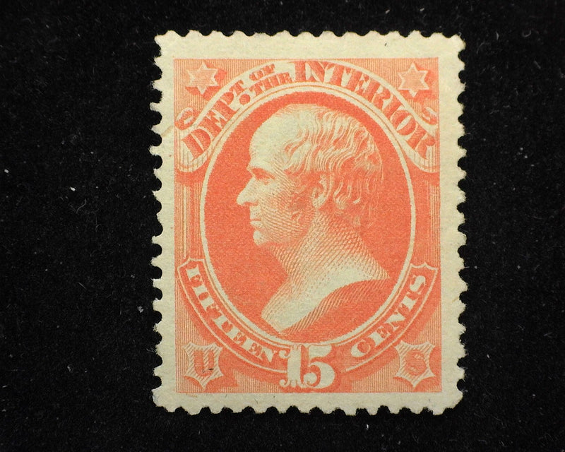 #O21 15c Dept of Interior "Huge" margin stamp. Mint Xf Regummed - US Stamp