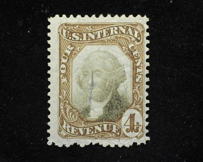 #R136 4c Revenue. Cut cancel. F/Vf Used - US Stamp