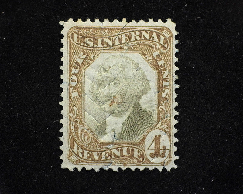 #R136 4c Revenue. Cut cancel. Vf Used - US Stamp