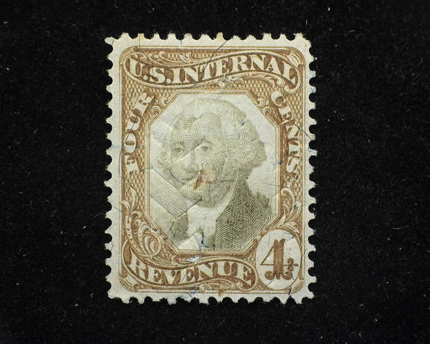 #R136 4c Revenue. Cut cancel. Vf Used - US Stamp