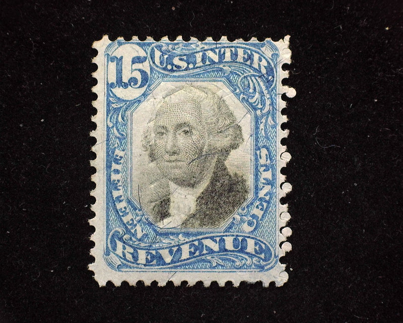 #R110 15c Internal Revenue. Cut cancel. F Used - US Stamp