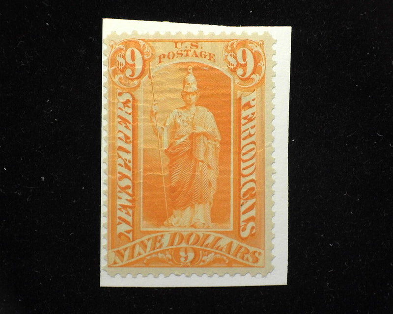 #PR-74 $9 Newspaper Mint On piece with paper wrinkles. - US Stamp