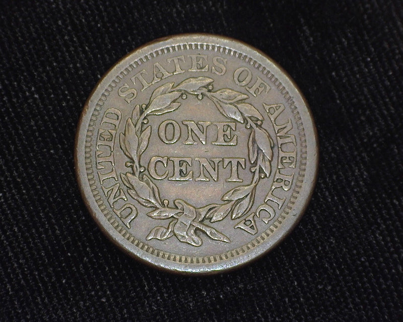 1855 Large Cent Braided Hair Knob ear. XF - US Coin