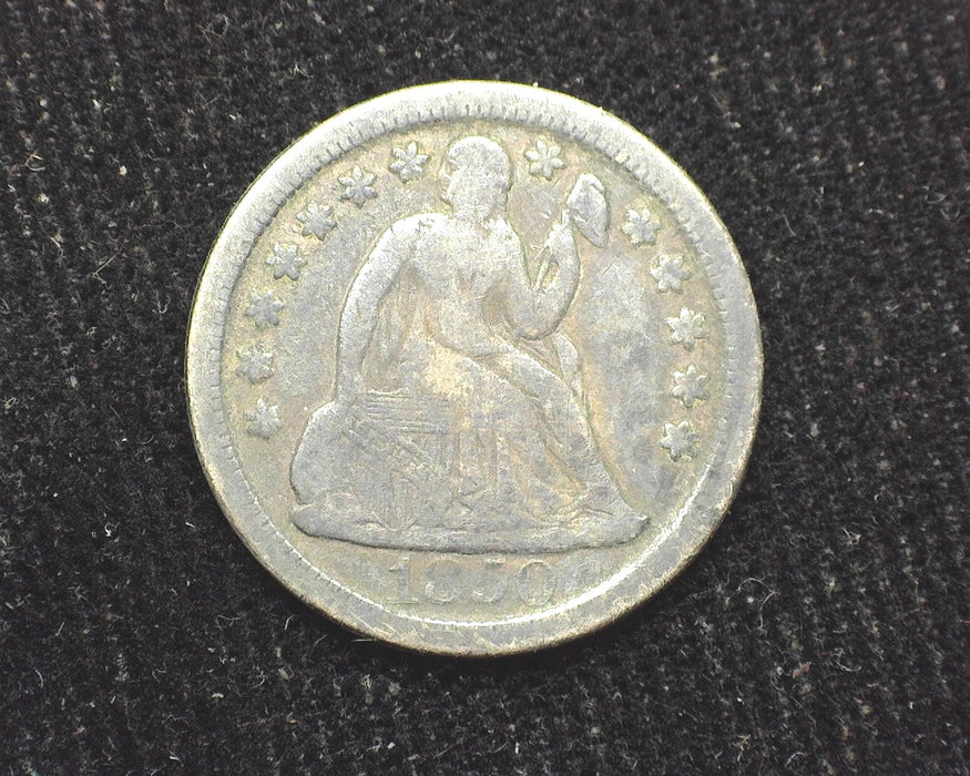 1850 Liberty Seated Dime F - US Coin