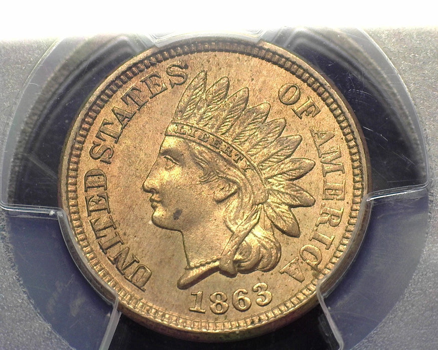 1863 Indian Head Penny/Cent PCGS MS63 - US Coin
