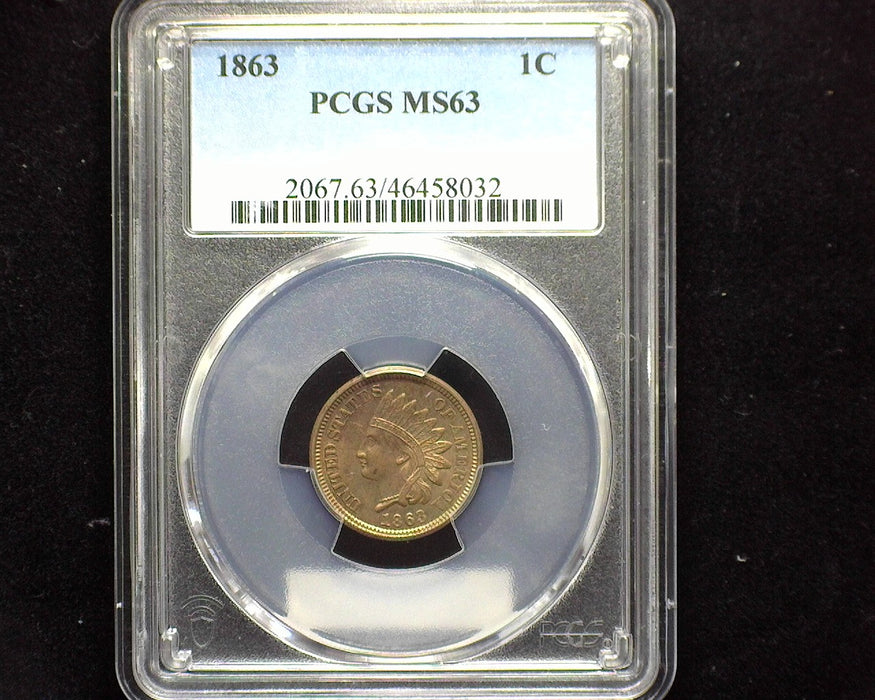 1863 Indian Head Penny/Cent PCGS MS63 - US Coin