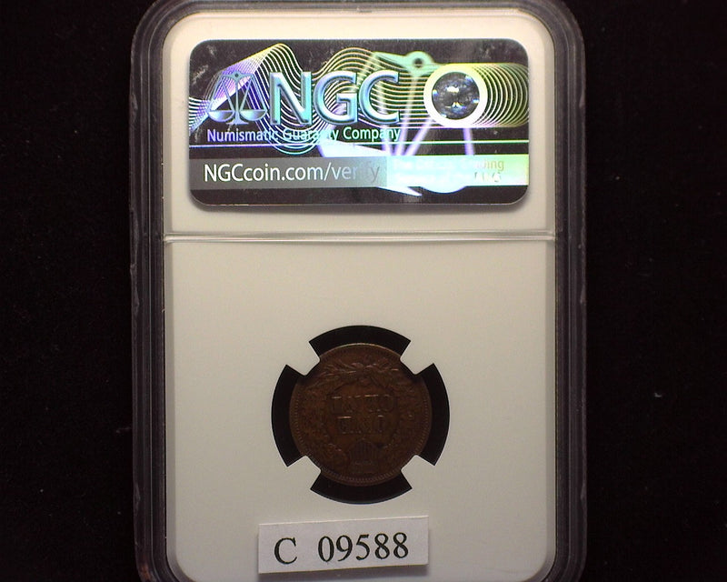 1864 L Bronze Indian Head Penny/Cent NGC AU 53 BN - US Coin