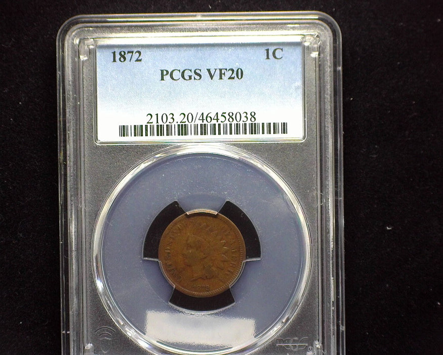 1872 Indian Head Penny/Cent PCGS VF 20 - US Coin