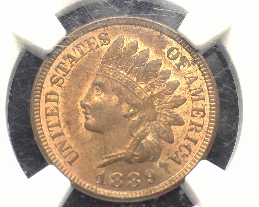 1889 Indian Head Penny/Cent NGC MS62 RB - US Coin