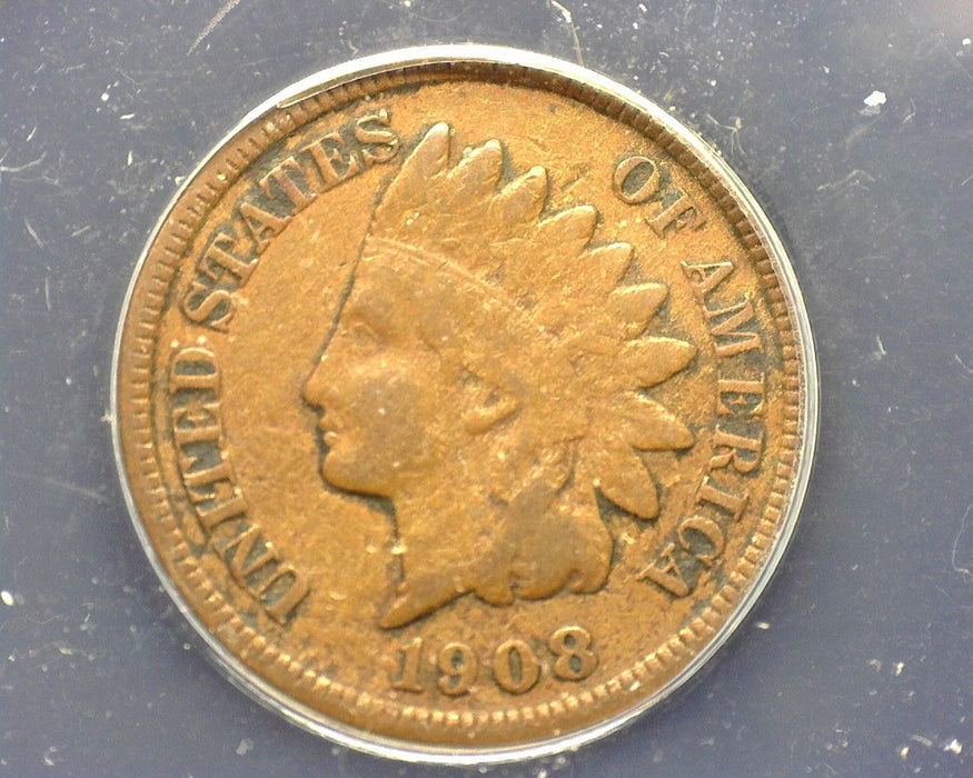 1908 S Indian Head Penny/Cent ANACS F 12 - US Coin